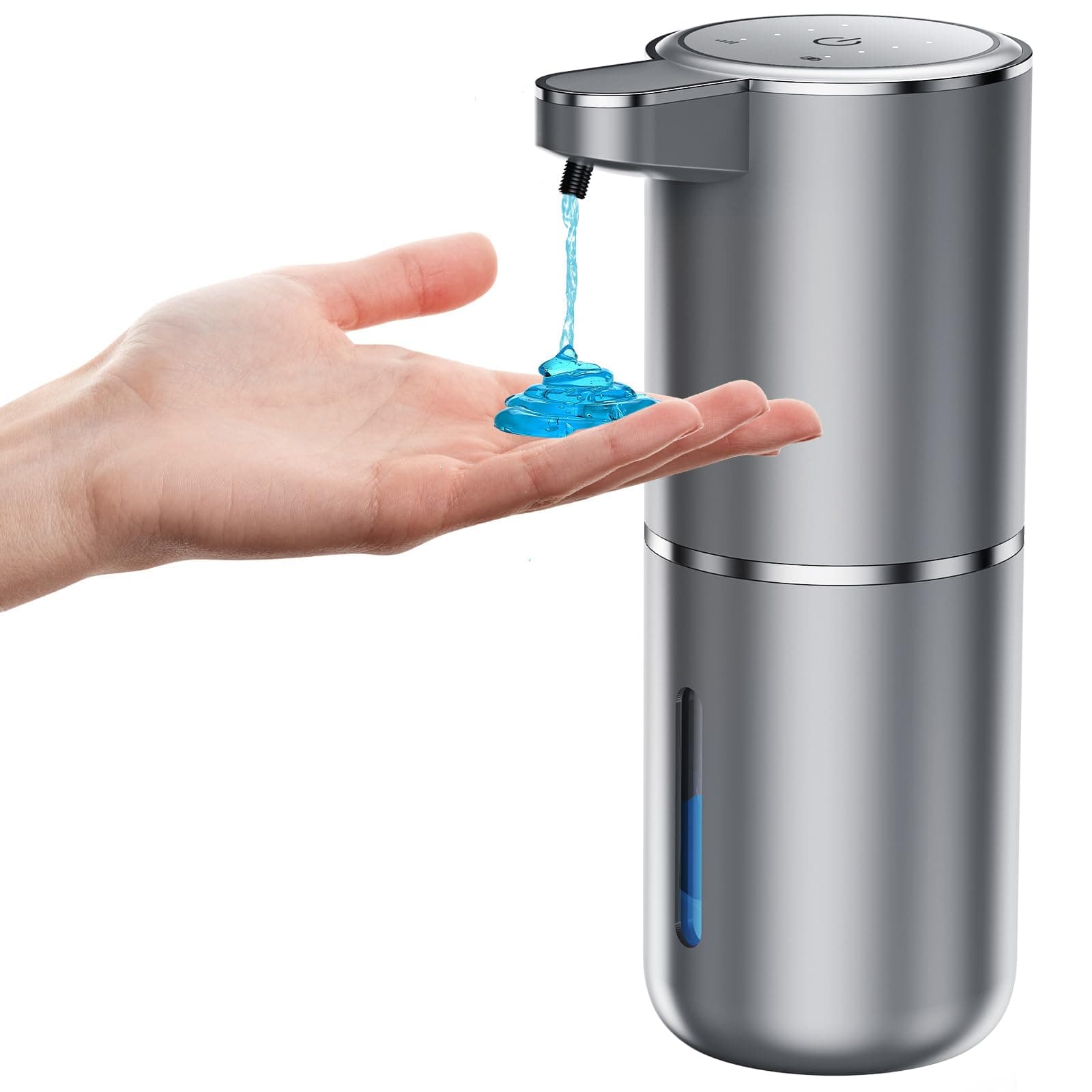 Fantictas Automatischer Seifenspender mit Sensor Infrarot, USB Aufladbar - Silber