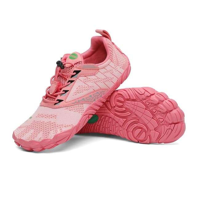 SAGUARO Unisex Barfußschuhe 🏞️ Outdoor Trail Laufschuhe 🏃‍♂️ Zehenschuhe mit Zero-Drop Sohle Gr.36-48 39 EU Lachsrosa