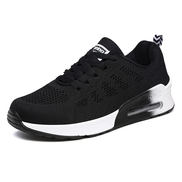 👟 Youecci Damen Laufschuhe Turnschuhe Outdoor Sneaker mit Leicht komfortabel 40 EU Schwarz Weißes Luftkissen - Sonderangebot!