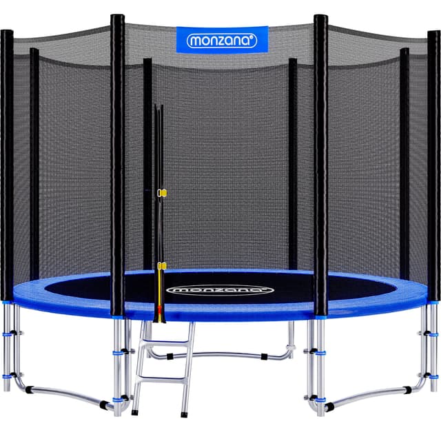 Monzana® Trampolin Ø 183/244/305/366/427 cm TÜV SÜD GS Zertifiziert Komplettset inkl. Sicherheitsnetz Leiter Randabdeckung Kindertrampolin Gartentrampolin 244cm 🎉🤸‍♂️