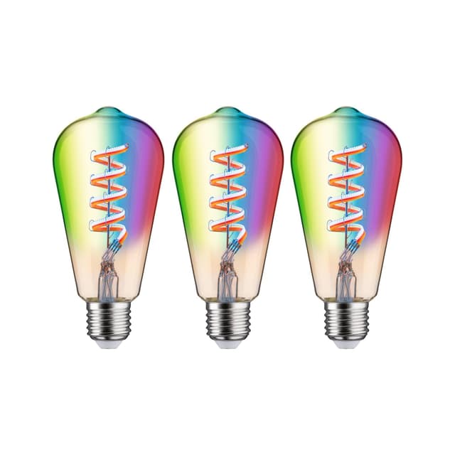 🌈🏠💡 Paulmann 29164 Filament 230V Smart Home Zigbee LED Kolben ST64 E27 3x470lm 3x6,3W RGBW+ dimmbar Gold Leuchtmittel Kolben 3er-Pack RGBW+ dimmbar - Deal des Tages!