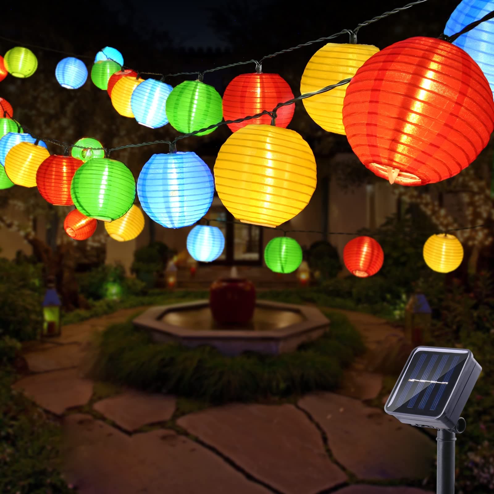 🌟 BrizLabs Lichterkette Lampions Solar Außen: Bunte 30 LED Laternen 🏮🌞