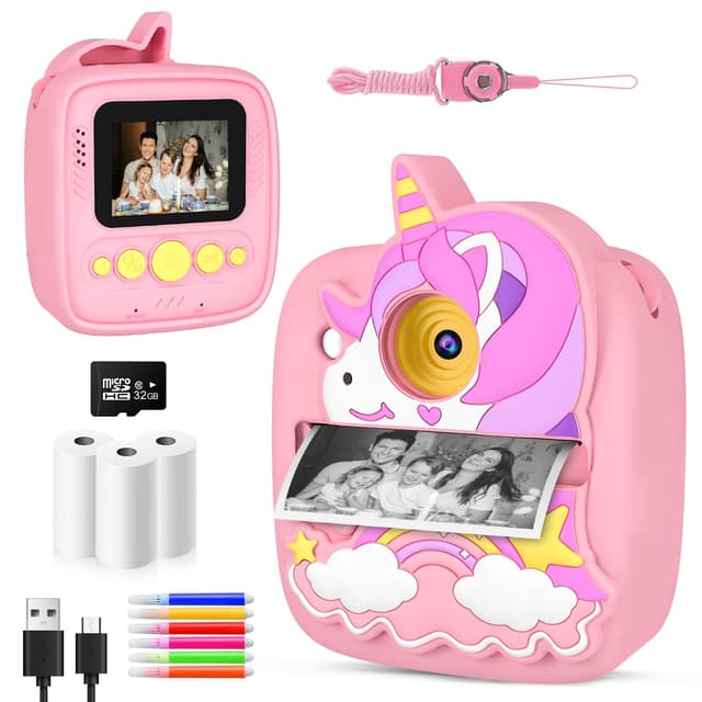 📸 Kinderkamera Sofortbildkamera - Tolles Geschenk für Mädchen 3-12 Jahre! 🎁