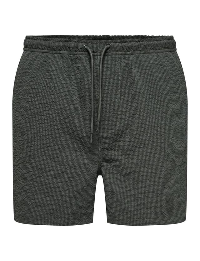 😎 Nur & SONS Herren Onsted Life Solid Seersucker Swim Noos L Kambaba - Badeshorts Angebot!
