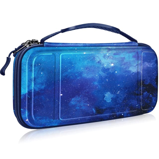 🌟🎮 FINTIE Tragetasche für Nintendo Switch 2017/Switch OLED Modell 2021 - Stoßfeste Hartschale mit 10 Spielkartenhaltern und Z-sternenhimmel Design 🎮🌟