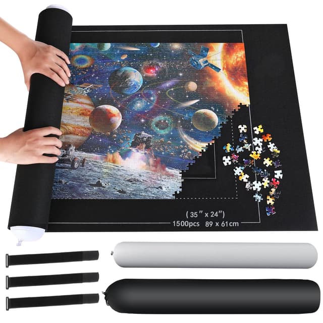 ZOYIDOUX Puzzlematte & Puzzlerolle 1500 Teile Schwarz 🧩🎁