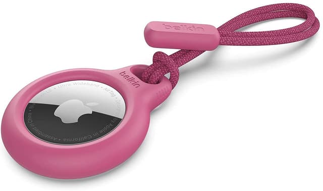 🌟 Belkin AirTag Hülle mit Schlaufe (Secure Holder Schutzhülle für Air Tag, Accessoire mit Kratzschutz) – Pink Rosa 🌸