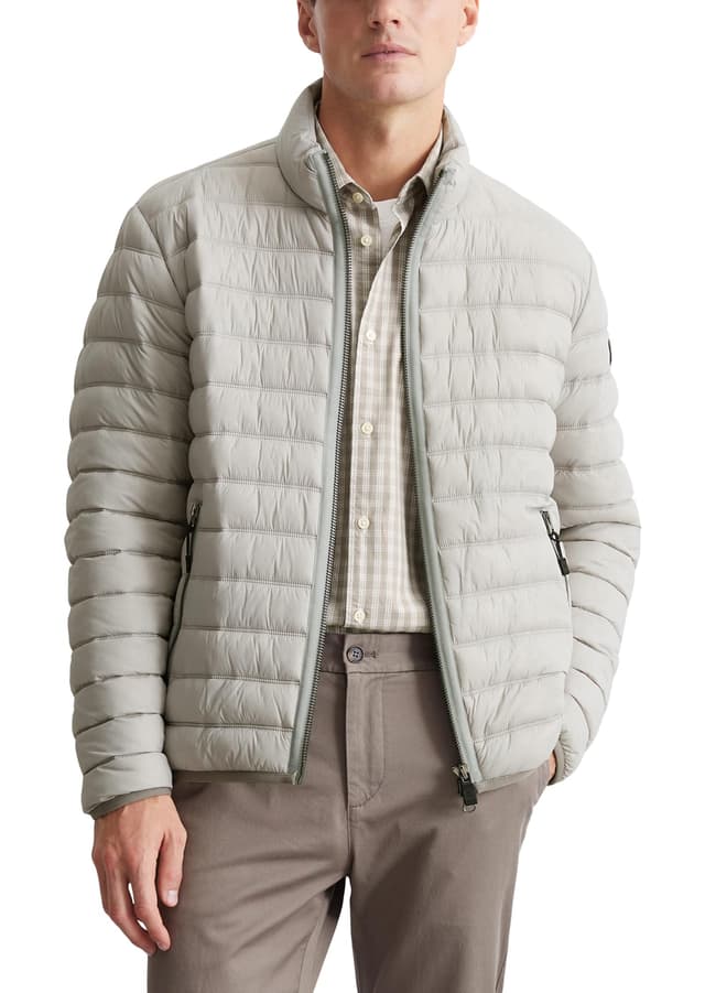 🧥 Marc O´Polo Herren Steppjacke mit Stehkragen leicht M Grau - 60% Rabatt!