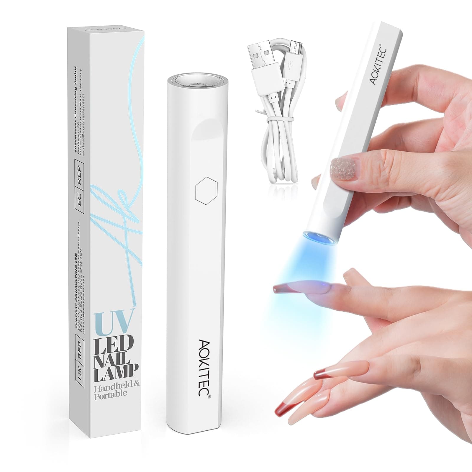 Aokitec UV Lampe für Gelnägel 💅🏼【2025 Upgrade】Mini UV Lampe für Nägel