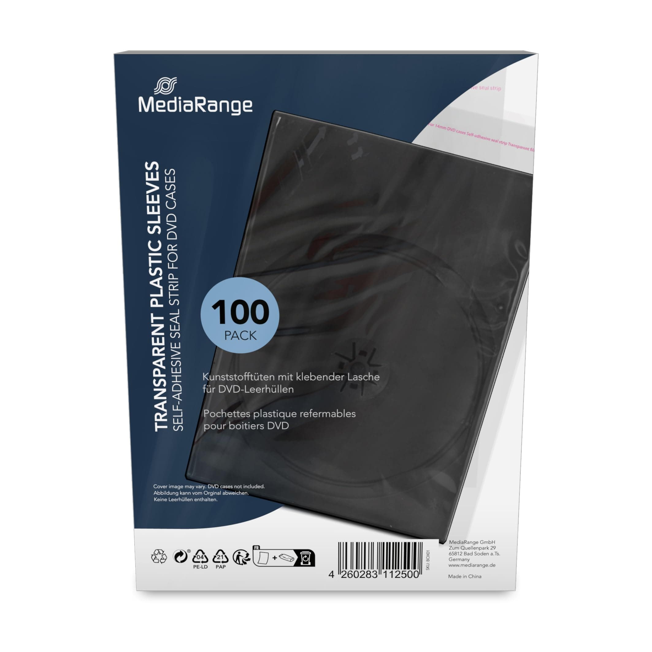 Angebot: MediaRange Transparente Kunststoff-Folientaschen für 14mm DVD-Hüllen, 100er Pack 😍📀