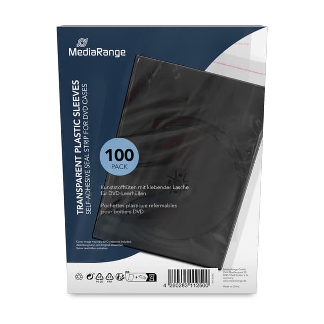 Angebot: MediaRange Transparente Kunststoff-Folientaschen für 14mm DVD-Hüllen, 100er Pack 😍📀