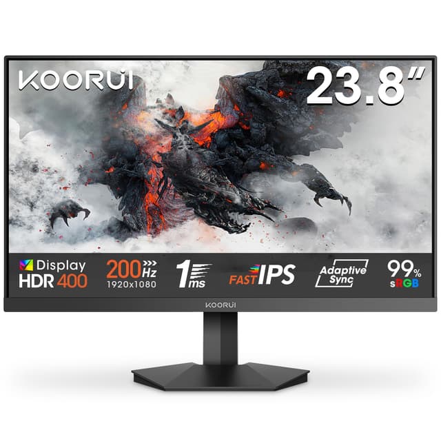 KOORUI Gaming Monitor 24 Zoll, 200Hz PC Bildschirm FHD 1920x1080 😎🎮