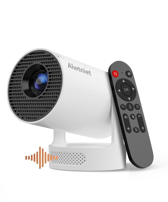 🎥🌟 Alwtniet Mini Projektor: 4K, Wi-Fi 6, Bluetooth 5.4, 180° drehbar!