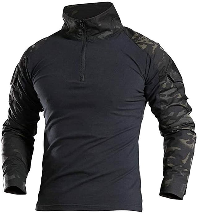 🔥 FENG Tactical Military Combat T-Shirt für Herren Langarm Slim Fit Camo Shirt 🌟