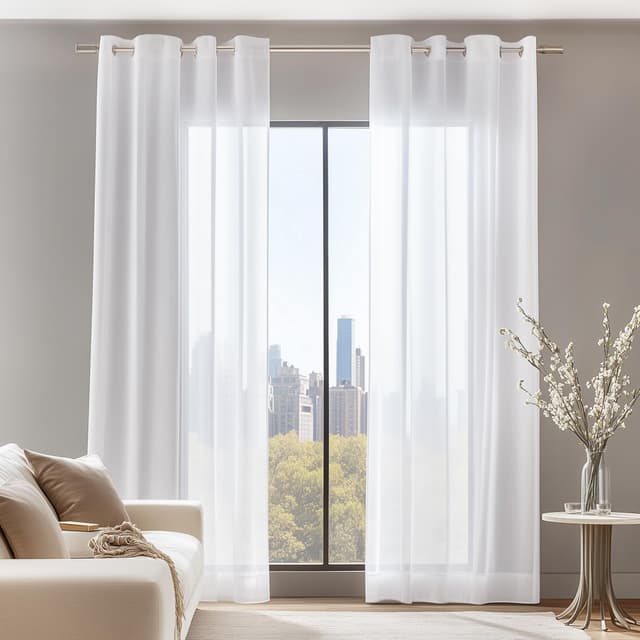 Deconovo 2er Set Voile Gardine 229x140 cm Weiß 🌟🏡