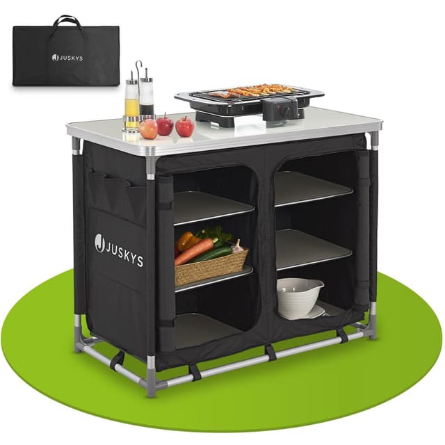 🏕️🍳 Juskys Campingküche faltbar - Outdoor Camping Küche Campingschrank klappbar 🛠️