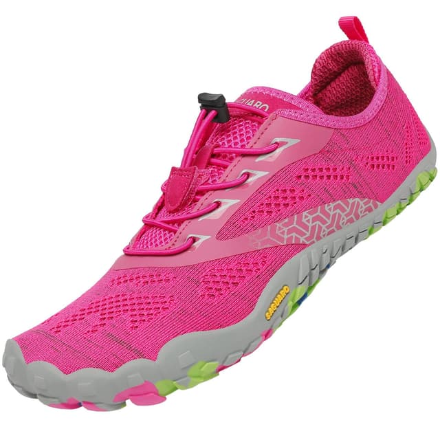 👟 SAGUARO Barfussschuhe Sommer Zehenschuhe Damen Herren 38 EU Stricken Rosenrot 🌹