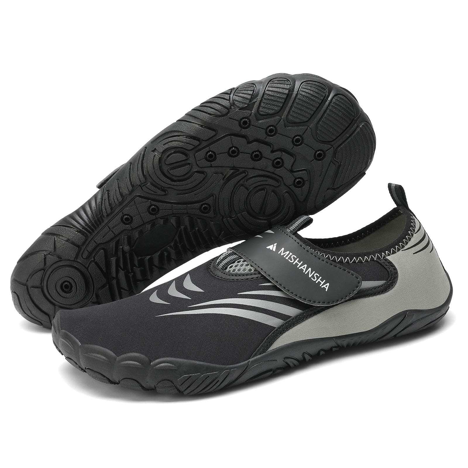 🌊 Mishansha Herren Damen Badeschuhe 🩴 rutschfeste Schnelltrocknende Leicht Wasserschuhe Gr.36-46 41 EU Grau