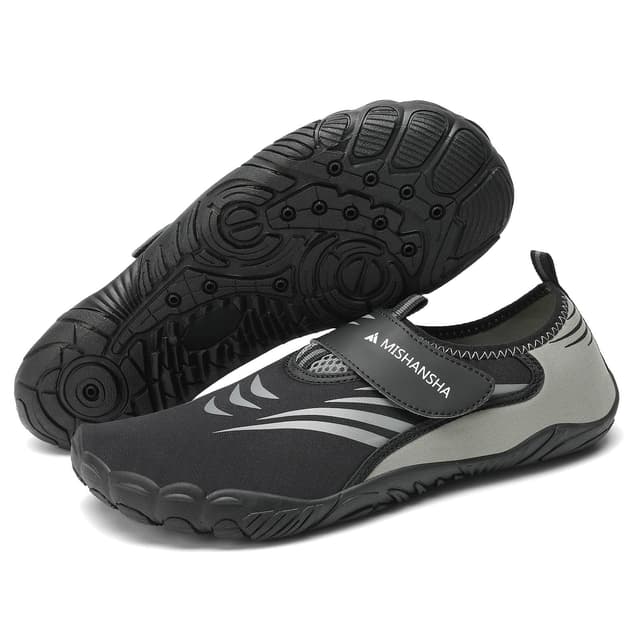 🌊 Mishansha Herren Damen Badeschuhe 🩴 rutschfeste Schnelltrocknende Leicht Wasserschuhe Gr.36-46 41 EU Grau