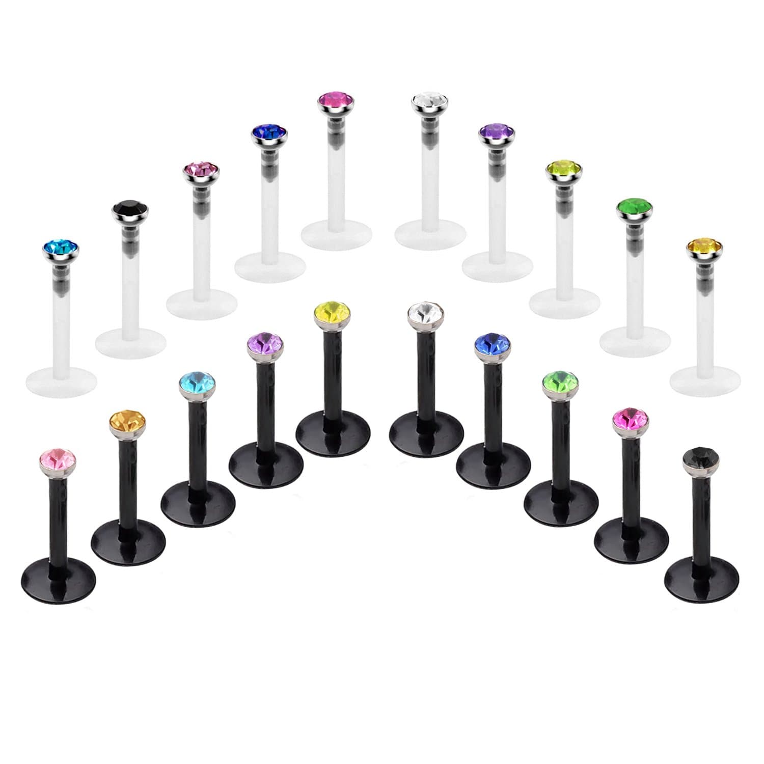 🔥 Angebot! FECTAS 20stk Lippenpiercing Labret Monrone Set 😍
