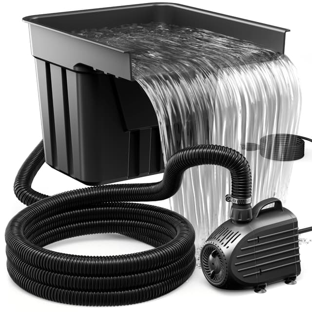 🌊🌿 Biling Teich Wasserfall mit Teichfilter Komplettset - 80W 4500L/H Teichpumpe