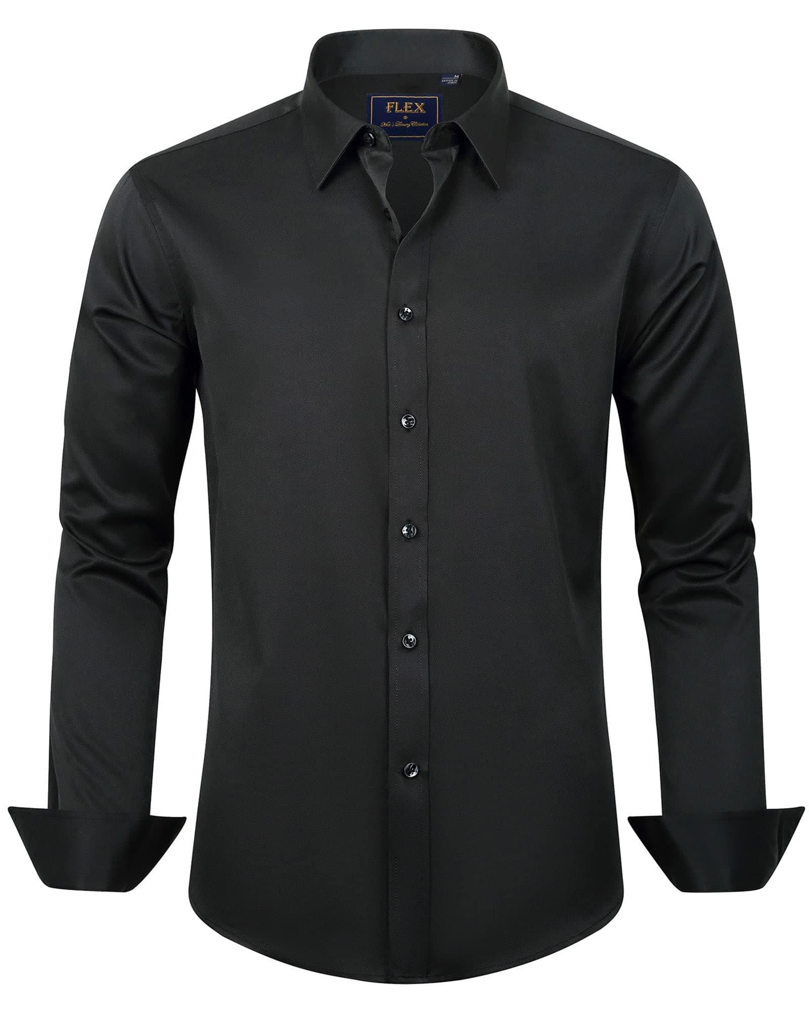 J.VER Herren Hemd Unifarben Stretch Langarm Männer Hemden Regular Fit 5XL Schwarz 😎👔