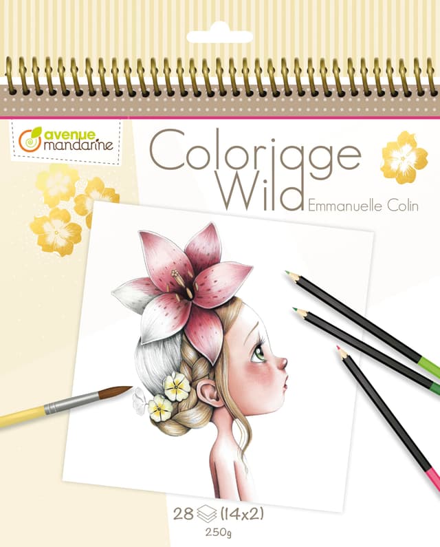 🎨 Avenue Mandarine GY065O Sammelmalbuch, Sortierung 1, 14 Motiven, 28 Blatt - Wild 1