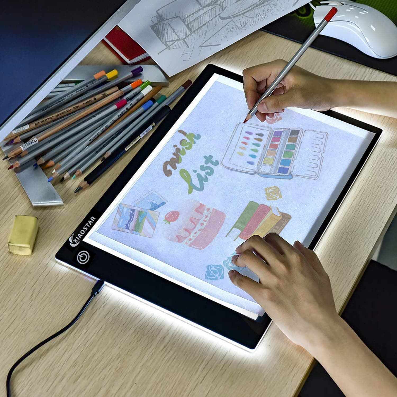 🎨 XIAOSTAR A4 Beleuchtetes Tablet Kopiertafel mit LED A4, Super Dünn - Deal