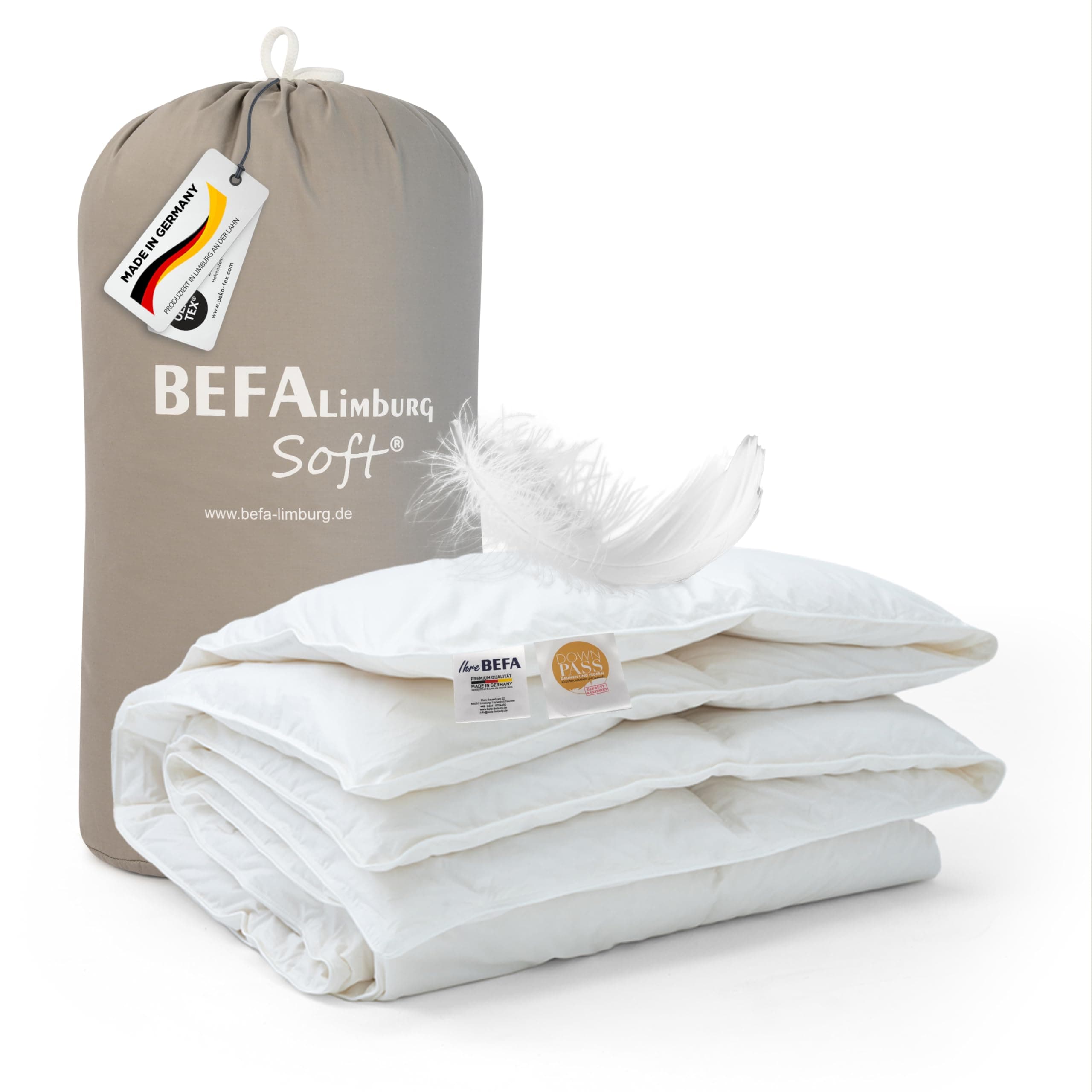 BEFA SOFT Daunendecke Winter 240x220 cm 🛏️ 90% Federn & 10% Daunen | Made in Germany