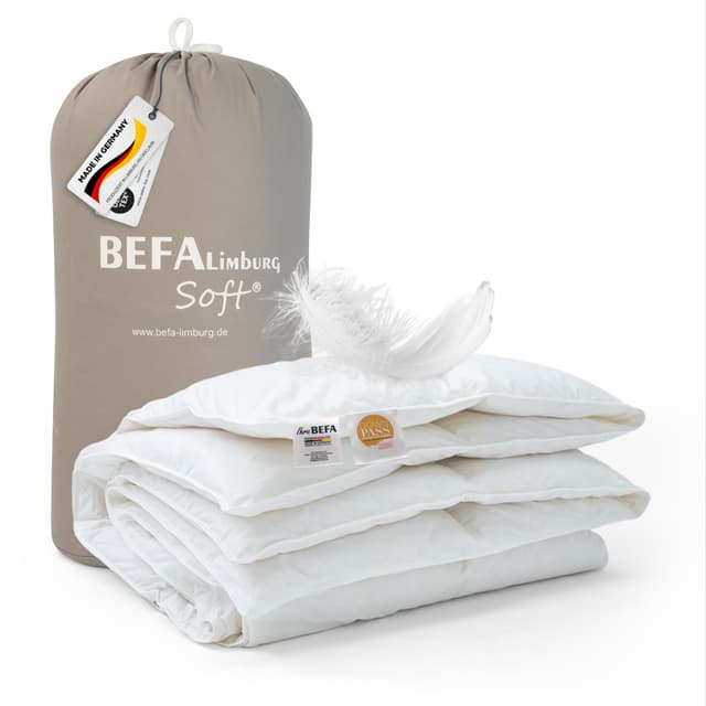 BEFA SOFT Daunendecke Winter 240x220 cm 🛏️ 90% Federn & 10% Daunen | Made in Germany