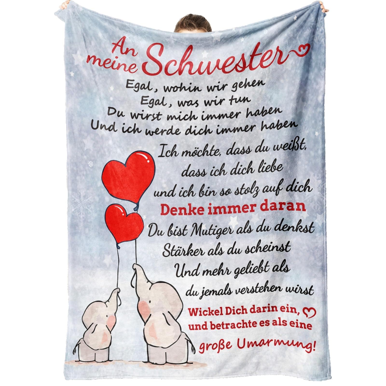 Tulolvae Schwester Geschenk Flanell Decke - Perfektes Geschenk für die Beste Schwester!