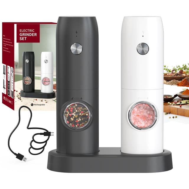 🌶️🧂 CIRCLE JOY Elektrische Salz und Pfeffermühlen 2er Set 🌶️🧂