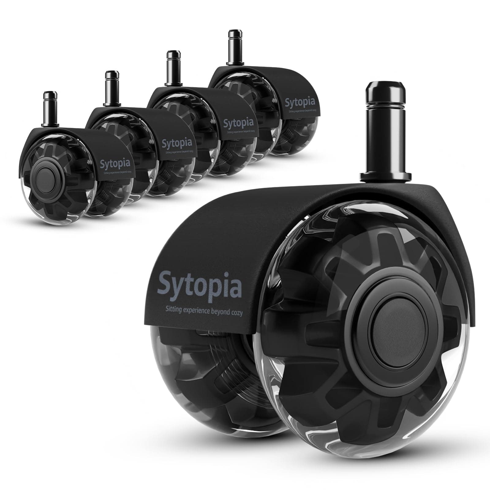 Sytopia Bürostuhl Rollen mit 10mm X 22mm Stift, 5er Set Schwarz Doppelräder 🪑🔧