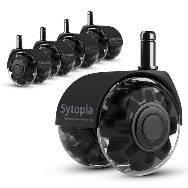 Sytopia Bürostuhl Rollen mit 10mm X 22mm Stift, 5er Set Schwarz Doppelräder 🪑🔧