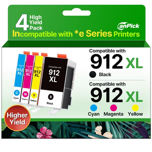 CanPick 912 912XL Druckerpatronen Multipack für HP OfficeJet Pro 8022 8023 8024 8025