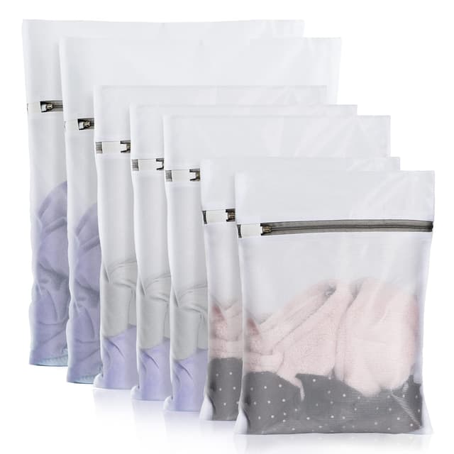 🧺🧦 AJOXEL Wäschenetz für Waschmaschine 7er Set - Wäschesack wäschebeutel wäschesäcke Laundry Bag mit Reißverschluss