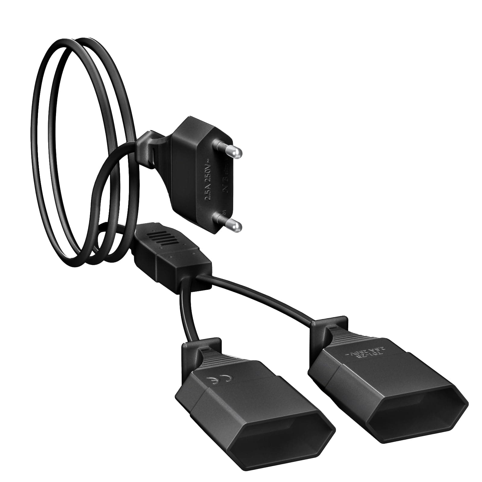 🔌 2M Stromkabel Verlängerung Netzkabel, 2 in 1 Typ-C Verlängerungskabel Flachstecker ⚡️