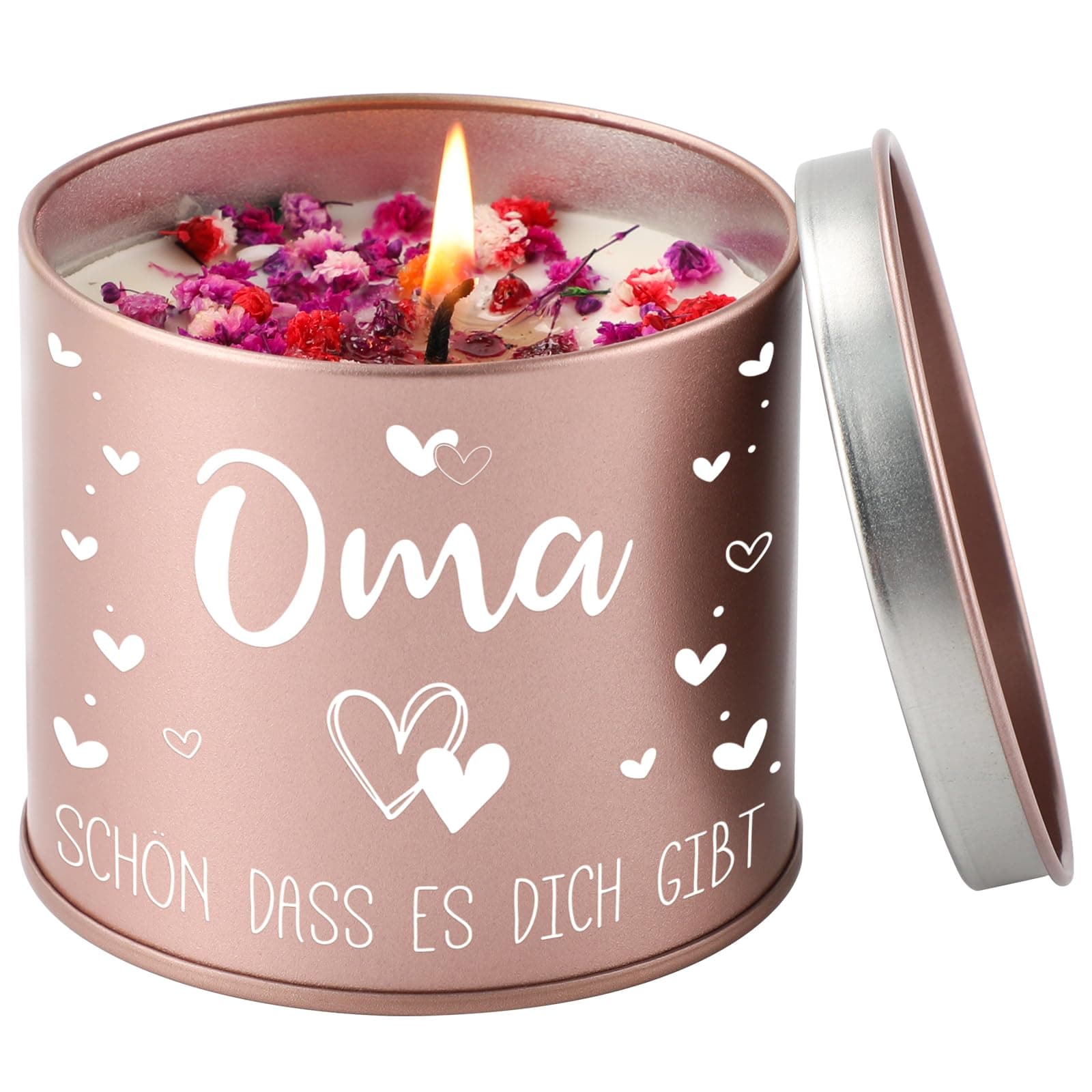 🎁 PRSTENLY Oma Geschenk: 9OZ Stumpenkerzen Mit Spruch - OMA, SCHÖN DASS ES DICH GIBT