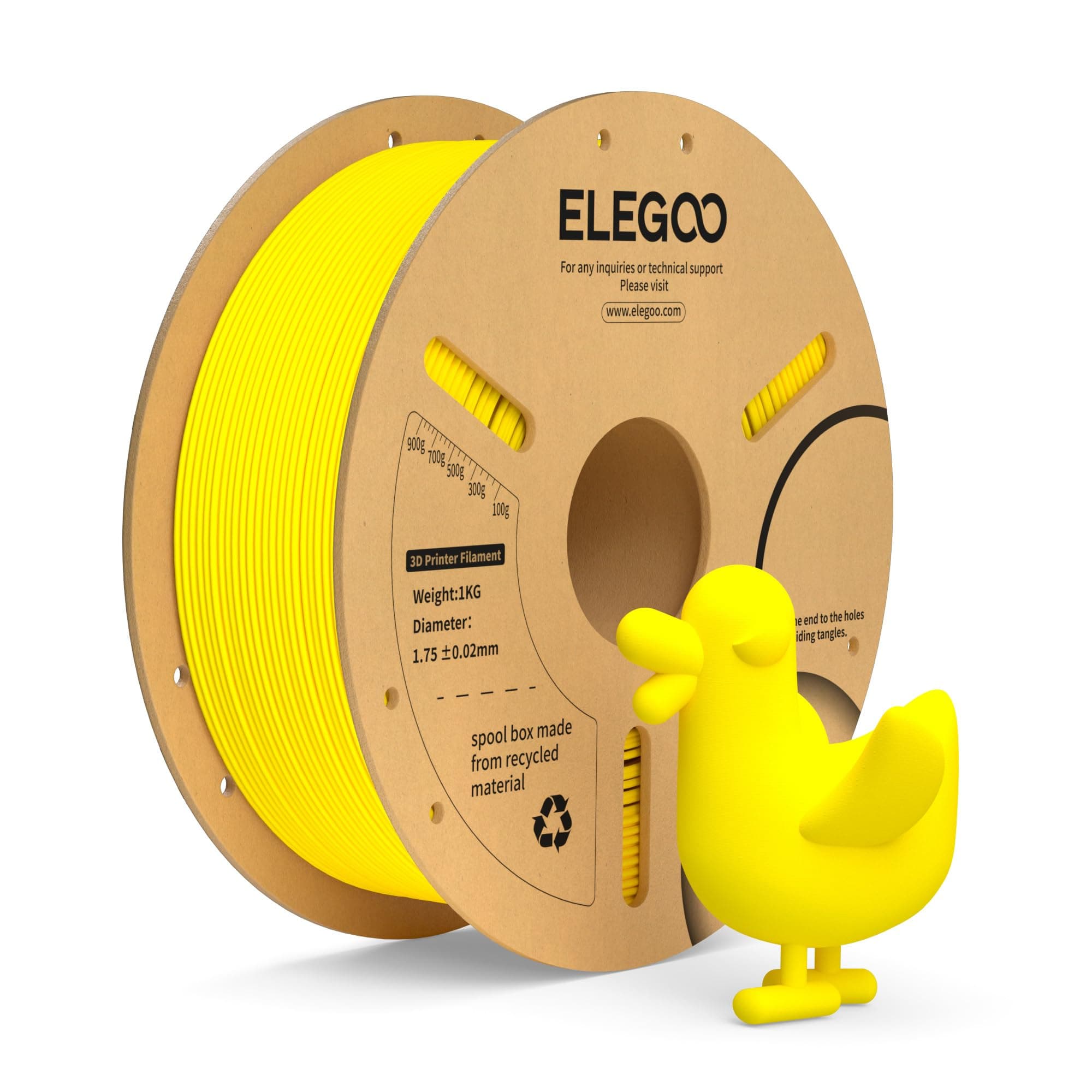 ELEGOO PLA+ Filament 1.75mm Gelb 1KG 🌟 Stark & Präzise 🌟 Umweltfreundlich
