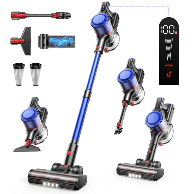 Fieety 550W/45000Pa Akku Staubsauger 🌟 60 Minuten Kabellos 🌟 Super Leise