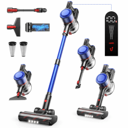 Fieety 550W/45000Pa Akku Staubsauger 🌟 60 Minuten Kabellos 🌟 Super Leise