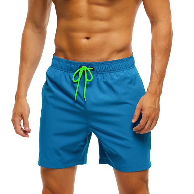 Aisprts Badehose Herren mit Reißverschlusstasche Schnelltrocknend Wasserabweisend Badehosen Männer Badeshorts Herren Atmungsaktiv Mit Tunnelzug Meshfutter A8 Blau XXL 🌊🏖️