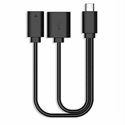 🔌 Rii USB Adapter Kabel Micro USB Host OTG Cable 20cm Schwarz für MacBook, Android, Google, Samsung, Galaxy 📱