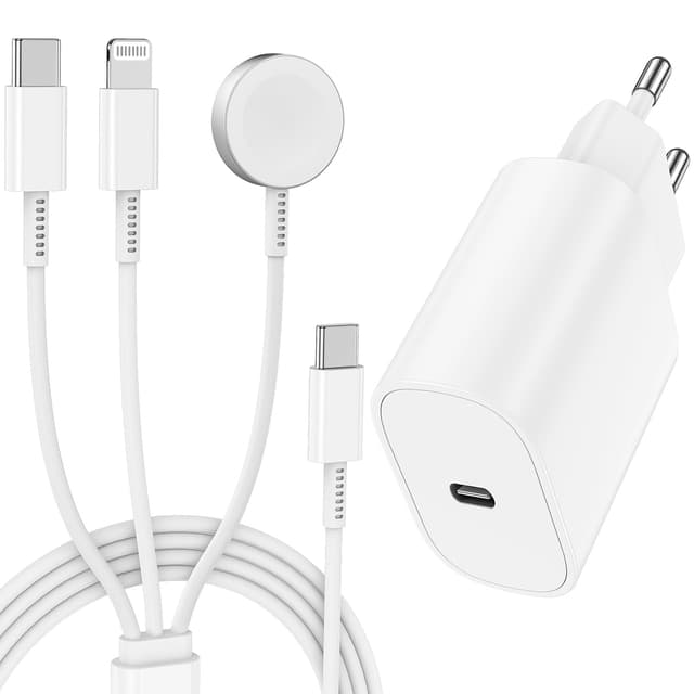 3-in-1 USB C Apple Watch Ladegerät mit Kabel 2M 📱⌚️