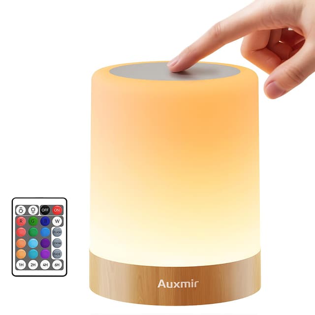 Auxmir Nachttischlampe Touch Dimmbar 🌙🌈
