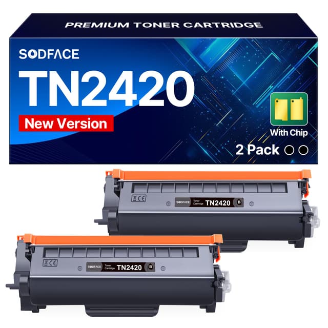 🔥 SODFACE TN2420 TN2410 Toner für Brother Drucker - 2er Pack Schwarz*TN2420 🔥