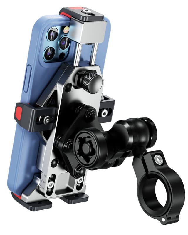 🏍️ BRCOVAN Aluminiumlegierung Motorrad Handyhalterung mit Vibrationsdämpfer - 4,7-7,2 Zoll Smartphone Halterung
