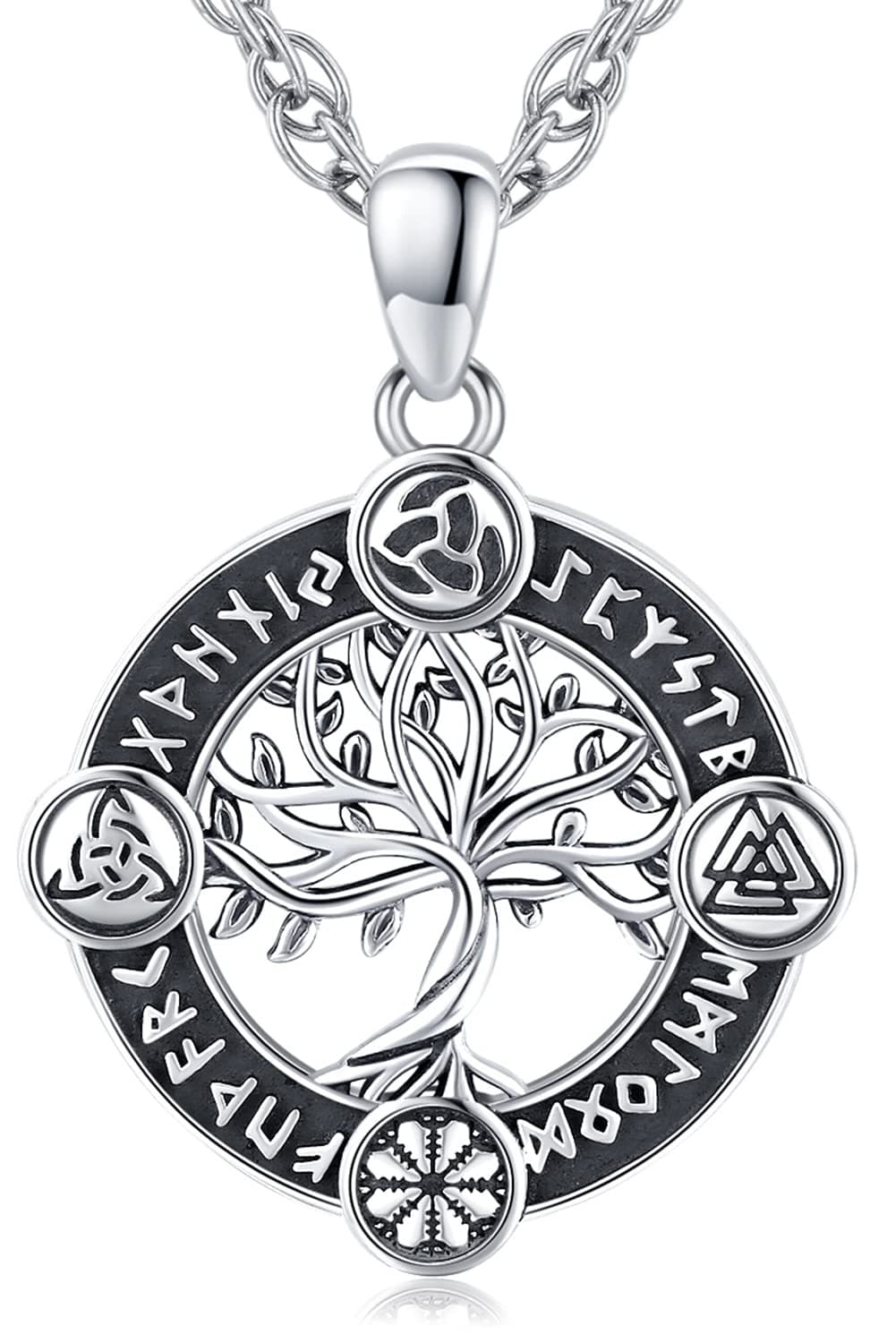 Wikinger Lebensbaum Halskette aus 925 Sterling Silber 🌳💫