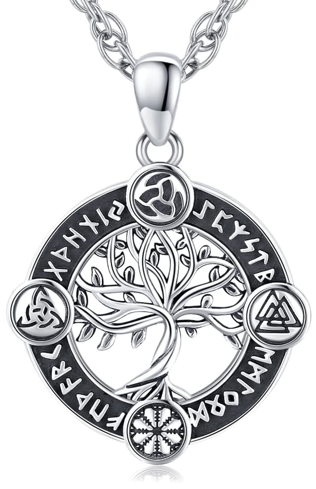 Wikinger Lebensbaum Halskette aus 925 Sterling Silber 🌳💫