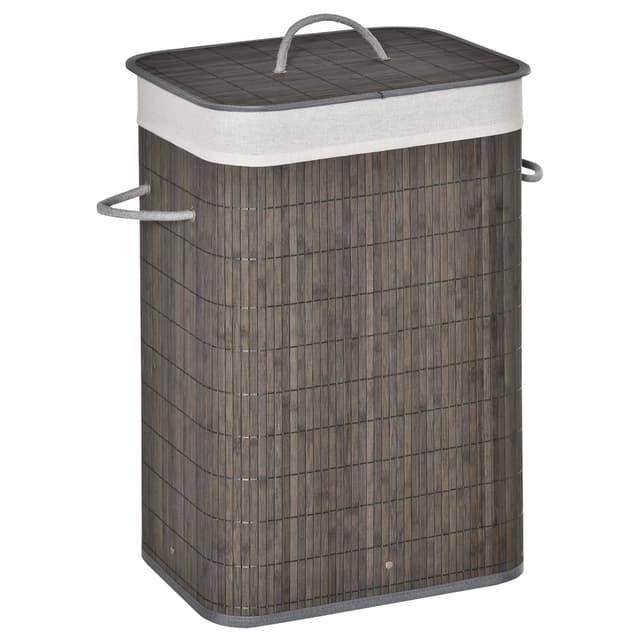 HOMCOM Bambus Wäschekorb mit Deckel 83L 🧺🏡